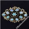 Image 2 : Vintage 14kt Yellow Gold Open Work Oval Cut Opal Marquise Brooch Pendant
