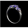 Image 4 : 14KT White Gold 1.33 ctw Tanzanite and Diamond Ring