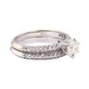 Image 1 : 1.38 ctw Diamond Ring & Wedding Band - 14KT White Gold