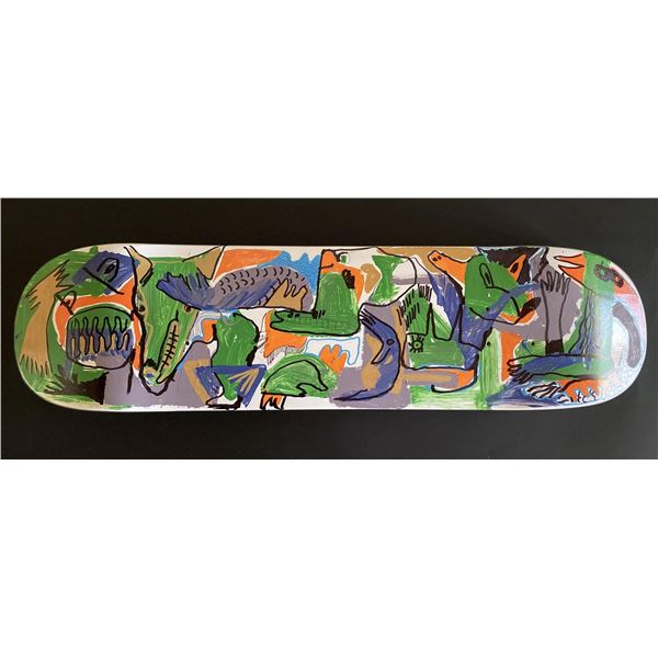 Handpainted skateboard "Concrete Feet" by Gino Perez