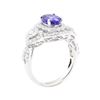 Image 4 : 2.87 ctw Tanzanite And Diamond Ring - 18KT White Gold