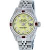 Image 2 : Rolex Ladies Stainless Steel Yellow Diamond & Ruby 26MM Datejust Wristwatch