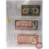 Image 1 : Canada Bills (3) : 1923 Twenty Five Cent "Shinplaster" ; 1954 $2 Bill ; 1974 $2 Bill (See Pics for S