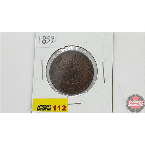 Bank of Upper Canada Half Penny 1857 Bank Token