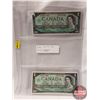 Image 1 : Canada $1 Bills 1967 (2 Sequential) (Beattie/Rasminsky MO2677542-543)