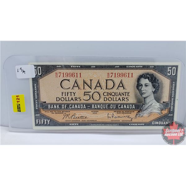 Canada $50 Bill 1954 (Beattie/Rasminsky BH7199611) (See Pics for Signatures/Serial Numbers)