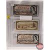 Image 1 : Canada $100 Bills 1954 (3): Beattie/Coyne AJ7086777 ; Lawson/Bouey BJ9779043 ; Lawson/Bouey CJ134795