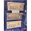 Image 2 : Canada $100 Bills 1954 (3): Beattie/Coyne AJ7086777 ; Lawson/Bouey BJ9779043 ; Lawson/Bouey CJ134795