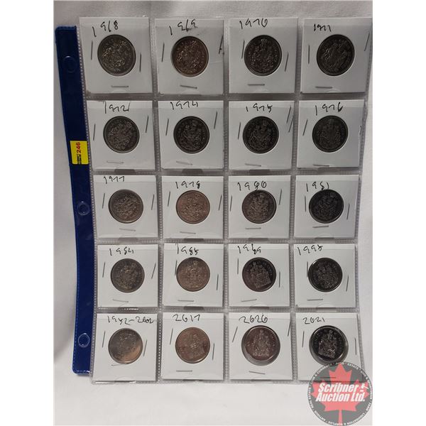 Canada Fifty Cent - Sheet of 20: 1968; 1969; 1970; 1971; 1972; 1974; 1975; 1976; 1977; 1978; 1980; 1