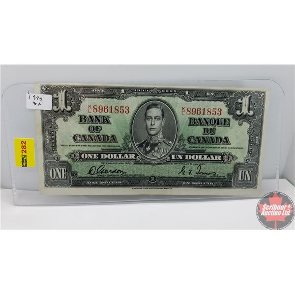 Canada $1 Bill 1937 (Gordon/Towers KL8961853) (See Pics for Signatures/Serial Numbers)