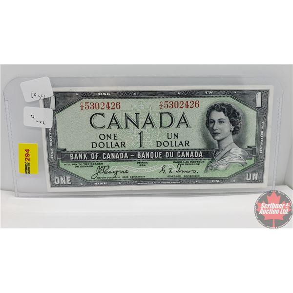 Canada $1 Bill 1954DF "Devil's Face" (Coyne/Towers CA5302426) (See Pics for Signatures/Serial Number