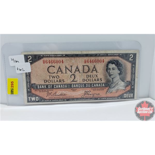 Canada $2 Bill 1954DF  Devil's Face  (Beattie/Coyne GB6466004) (See Pics for Signatures/Serial Numbe