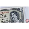 Image 2 : Canada $20 Bill 1954DF "Devil's Face" (Beattie/Coyne DE7198983) (See Pics for Signatures/Serial Numb