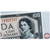 Image 2 : Canada $100 Bill 1954DF "Devil's Face" (Beattie/Coyne AJ1807787) (See Pics for Signatures/Serial Num