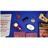 Image 7 : Tray Lot - IH Collectibles - Bolo Tie / Belt Buckle / Emblems / Salesman Notebooks / Playing Cards, 