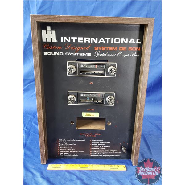 "IH International Custom Designed Sound Systems"  w/ AM Radio and AM/FM Radio  (H-22", W-15.5", D-10