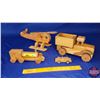 Image 1 : Wooden Toy Vehicles - Train Engine / Helicopter / Racecar / Dump Truck
