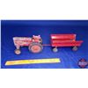 Image 2 : Red Toy Tractor and Wagon  (Scale 1/16)