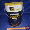 Image 1 : Metal 5 Gal Oil Pail "JD Hy-GARD Transmission Hydraulic Oil" (16"H x 12" Dia)
