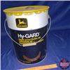 Image 2 : Metal 5 Gal Oil Pail "JD Hy-GARD Transmission Hydraulic Oil" (16"H x 12" Dia)