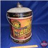 Image 2 : Metal 5 Gal Oil Pail - Dome Top w/Spout "Red Head Heavy Duty Motor Oil" (18"H x 12" Dia)