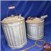 Image 2 : Antique Combo: 2 Galvanized Fuel Cans, Rug Beater, Meat Fork & Nail Puller (See Pics!)