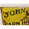 Image 2 : Single Sided Antique Tin Sign: John Deere "Quality Farm Implements" "Sold by C.C. Stevens Hawarden, 