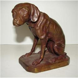 BRONZE DOG STATUETTE