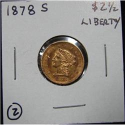 1878-S $2 ½ U.S. LIBERTY GOLD COIN