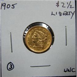 1905 $2 ½ U.S. LIBERTY GOLD COIN