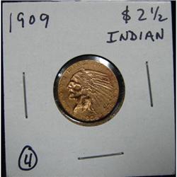 1909 $2 ½ U.S. INDIAN GOLD COIN