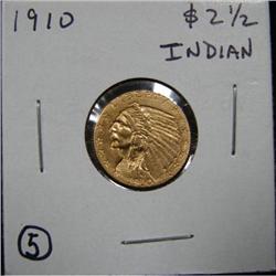 1910 $2 ½ U.S. INDIAN GOLD COIN