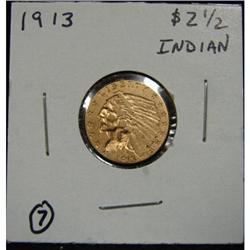 1913 $2 ½ U.S. INDIAN GOLD COIN