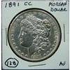 Image 1 : 1891-CC U.S. MORGAN SILVER DOLLAR
