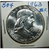 Image 1 : 1963 U.S. FRANKLIN HALF DOLLAR