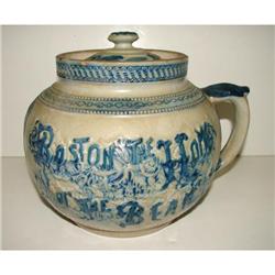 WHITE’S POTTERY STONEWARE BEAN POT & COVER