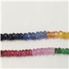 Image 2 : 10K 51 YELLOW SAPPHIRES(1.53CT) 32 BLUE SAPPHIRES(1.3CT) 53 EMERALDS(1.15CT) NECKLACE 17"