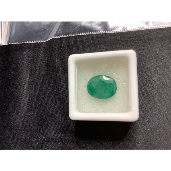 HUGE NATURAL EMERALD 6.995CT, 13.33 X 10.67 X 6.41MM, OVA CUT, VS CLARITY, BRAZIL, COO (MINOR