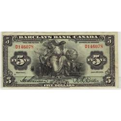 Barclays bank 1935 $5 CH-30-12-02 D146078  VF