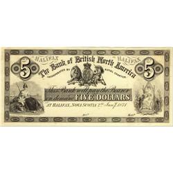 The Bank of British North America 1871 $5 16-