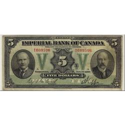 1923 Imperial Bank $5 CH-375-18-02, nice F-VF