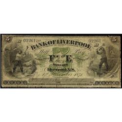 The Bank of Liverpool  1871 $5  CH-400-10-04