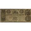 Image 1 : Lower Canada Bank 1837 $1 Nov. 4, Montreal si