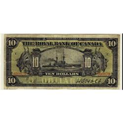 The Royal bank of Canada  1913 $10  No.600879