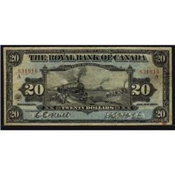 The Royal bank of Canada  1913 $20  No.831816