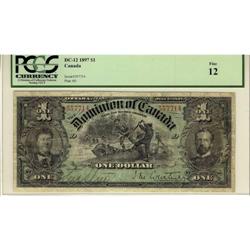 DC-12 1897 $1  557714 PCGS F-12