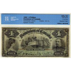 DC-17a 1902 $4 CCCS VG10 (tape residue)