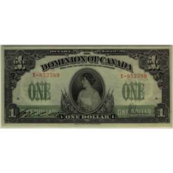 Dc-23b  1917 $1 Saunders, no seal X-852589.