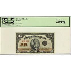 DC-24d 1923 25¢ 698554 PCGS UNC-64 PPQ