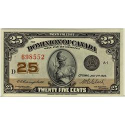 DC-24d 1923 25¢ 698552 PCGS Gem-65 PPQ